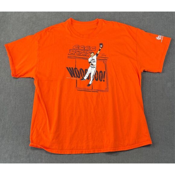 DraftKings Josh Reddick Tee Shirt Mens L Orange Houston Astros MLB Baseball Fan - Picture 1 of 8